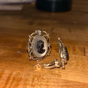 Elegant Gold Cameo Earrings